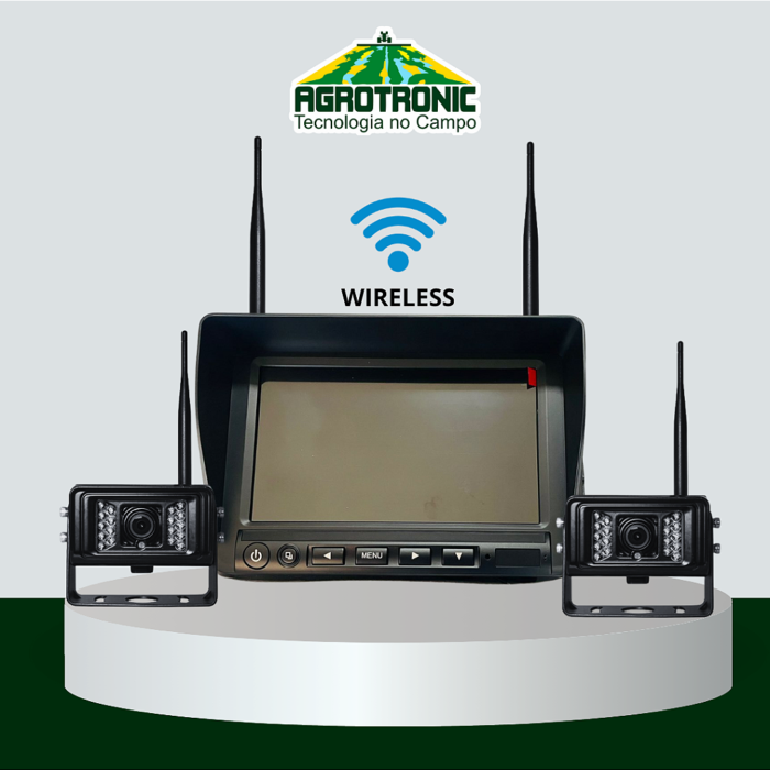 KIT MONITOR DE CÂMERA VÍDEO WIRELESS (SEM FIO) + 2 CÂMERAS