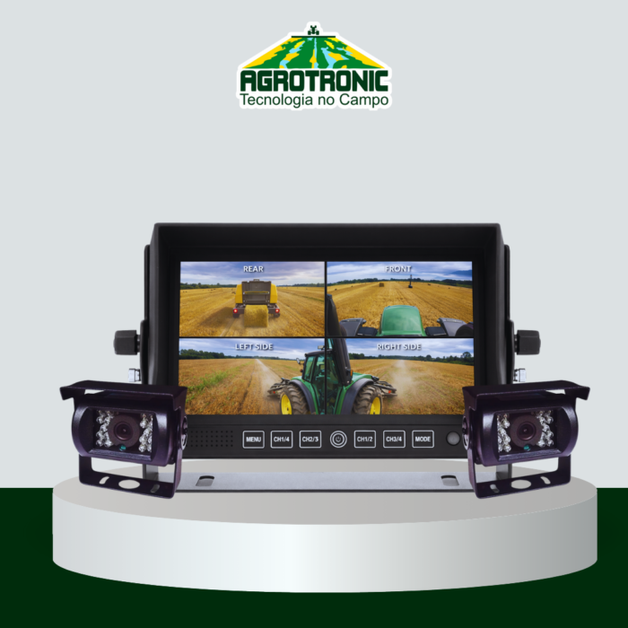 KIT MONITOR E CÂMERA DE VIDEO AGRÍCOLA – 2 CÂMERAS